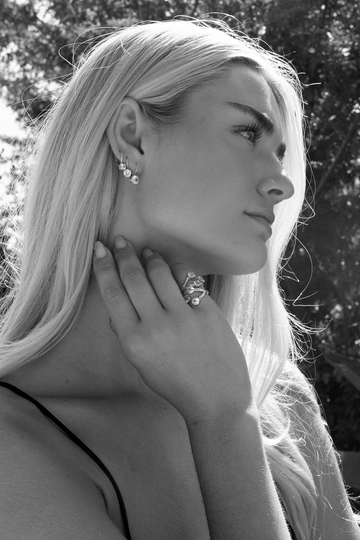 ‘California Ring’ 3 Prong Custom Diamond Cut Sapphire Ring
