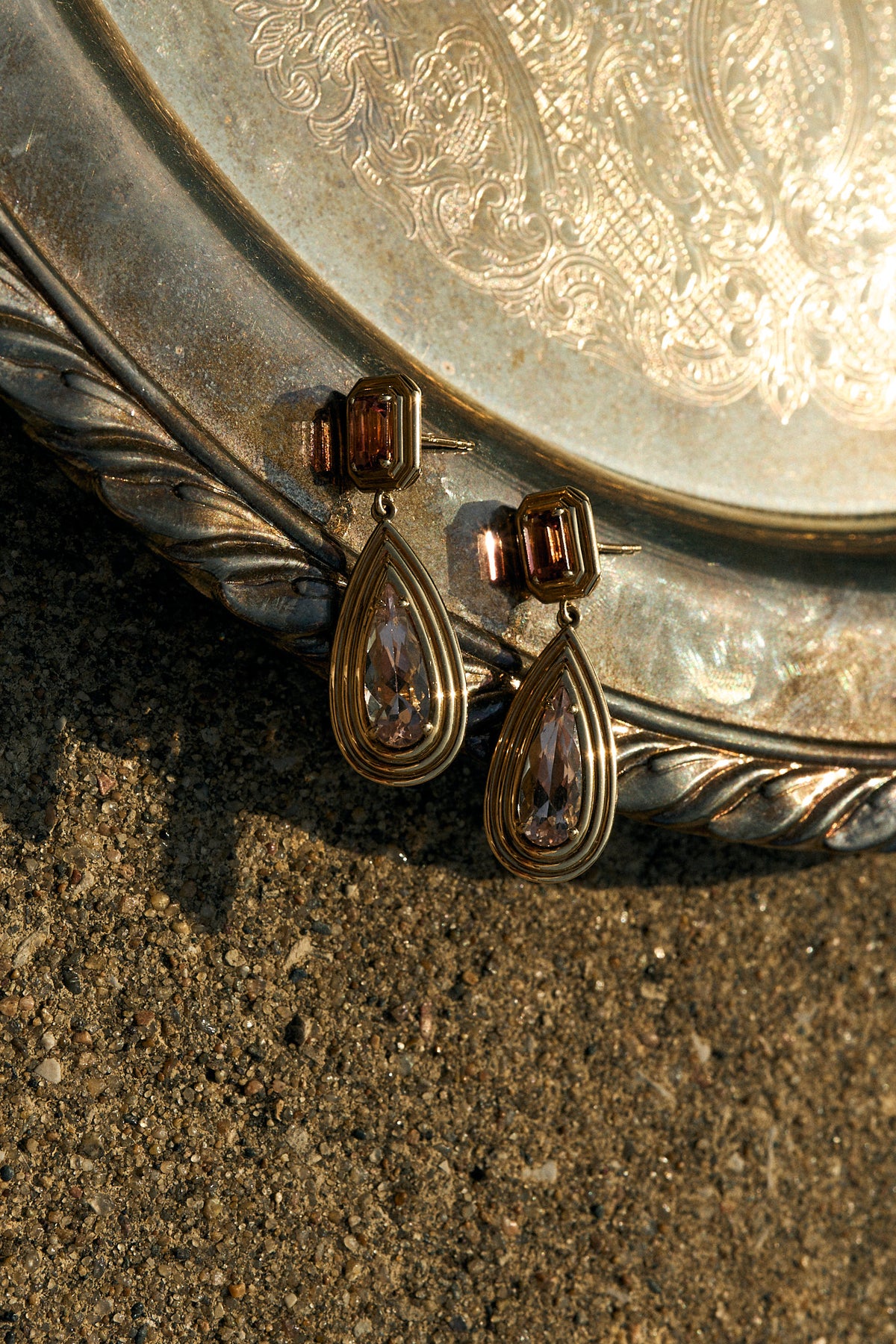 Pink Rose Drop Earring