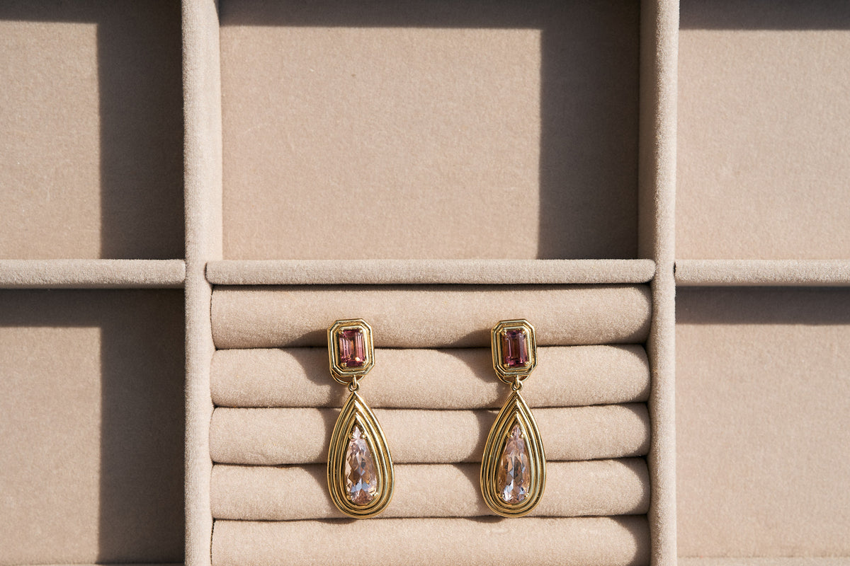 Pink Rose Drop Earring
