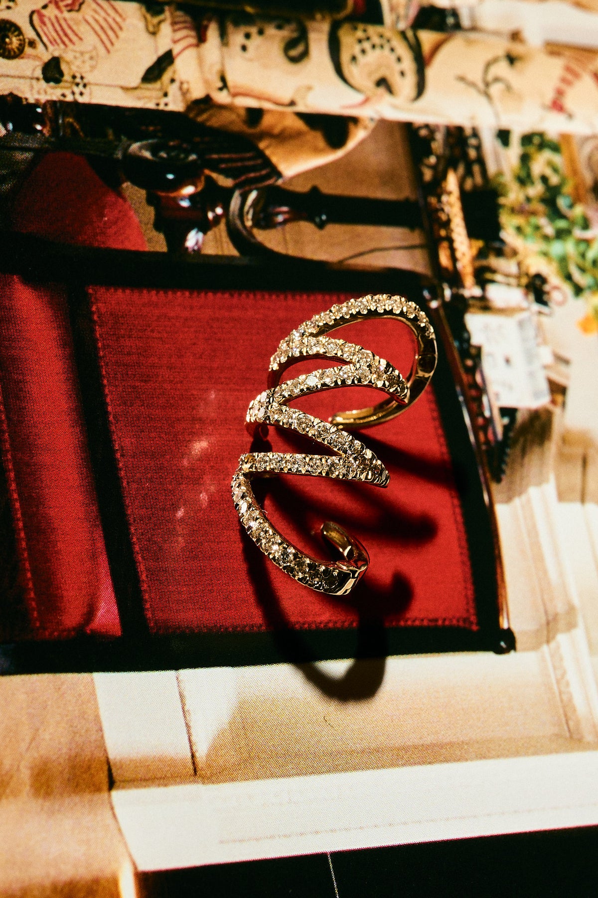 Big multi wrap diamond cuff
